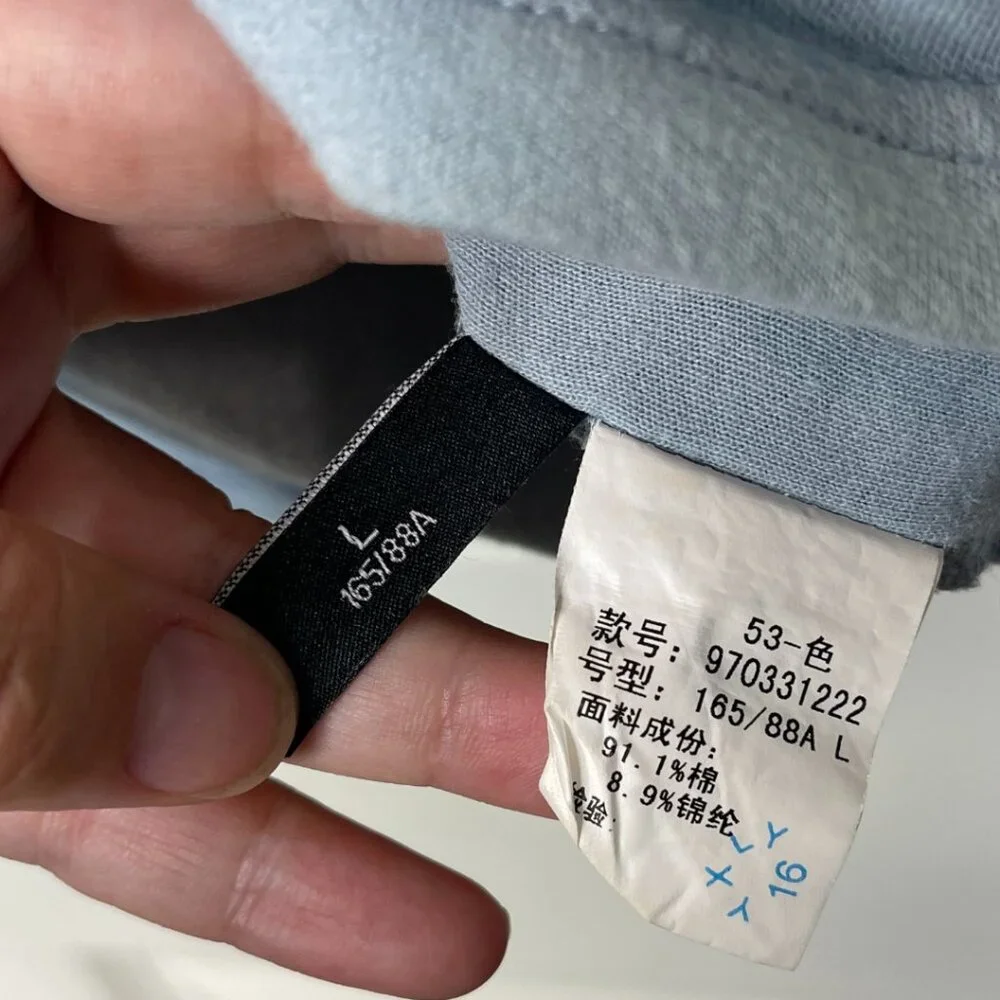 Y SING | Womens Powder Blue Semi-Cropped Short SleeveTop with Side Ties | Size L - Picture 5 of 7